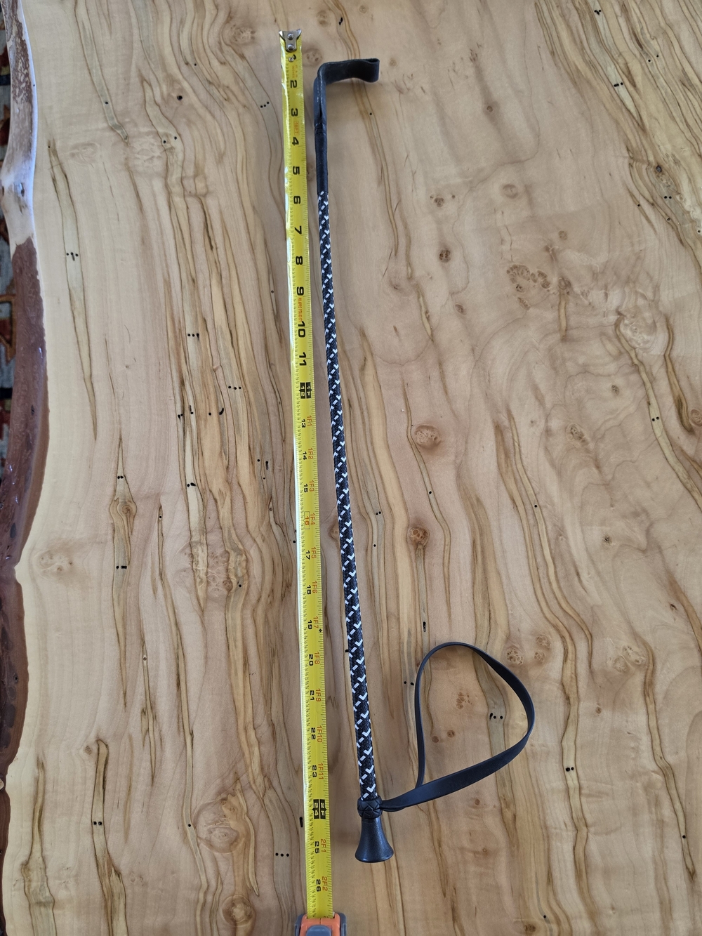 Black Braided Riding Crop with Wrist Loop Vintage